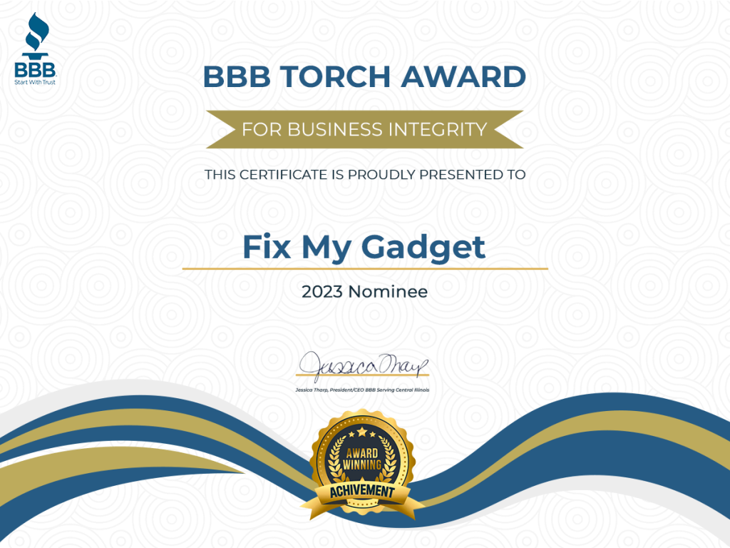 Fix My Gadget Earns Nomination for BBB Business Integrity Award 1